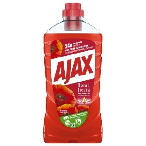 Ajax Płyn Uniwersalny do Podłóg Floral Fiesta z Olejkami Eterycznymi Polne Kwiaty 1l Ajax Płyn Uniwersalny do Podłóg Floral Fiesta z Olejkami Eterycznymi Polne Kwiaty 1l