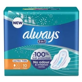 Always Ultra Thin Podpaski Higieniczne ze Skrzydełkami Normal 10 szt.