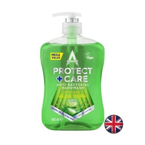 Astonish Delikatne Antybakteryjne Mydło do Rąk w Płynie Zielone Protect & Care Aloe Vera 600 ml (Wielka Brytania) Astonish Delikatne Antybakteryjne Mydło do Rąk w Płynie Zielone Protect & Care Aloe Vera 600 ml (Wielka Brytania)
