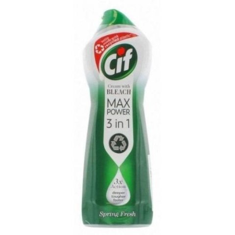 Cif Max Power 3 in 1 Spring Fresh Mleczko z Wybielaczem 750 ml (Holandia) Cif Max Power 3 in 1 Spring Fresh Mleczko z Wybielaczem 750 ml (Holandia)