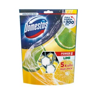 DOMESTOS POWER 5 LIME Kostki Toaletowe Zawieszka WC Zapach Cytrynowy maxi pack 5x55 g