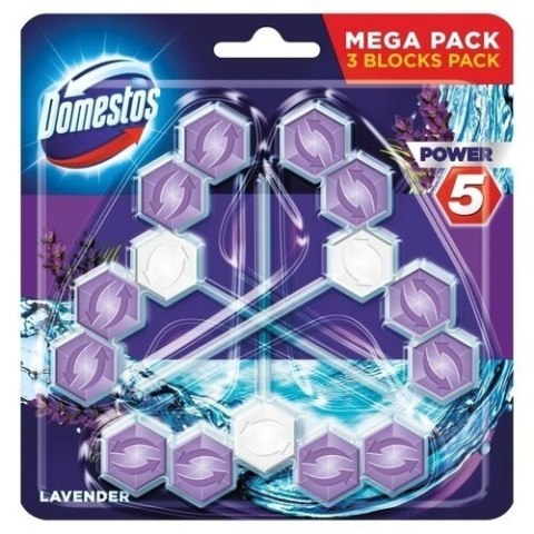 Domestos Power 5 Lavender Kostki Zawieszki do Toalety WC Lawendowe 3x55g Domestos Power 5 Lavender Kostki Zawieszki do Toalety WC Lawendowe 3x55g