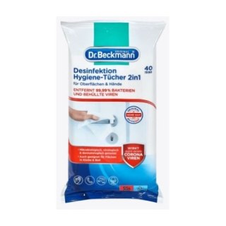 Dr Beckmann Chusteczki Dezynfekujące 2w1 40 szt. (Niemcy)
