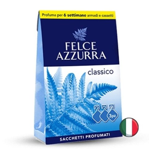 Felce Azzurra Classico Torebki Saszetki Zawieszki Zapachowe do Szafy Garderoby 3 szt. (Włochy) Felce Azzurra Classico Torebki Saszetki Zawieszki Zapachowe do Szafy Garderoby 3 szt. (Włochy)