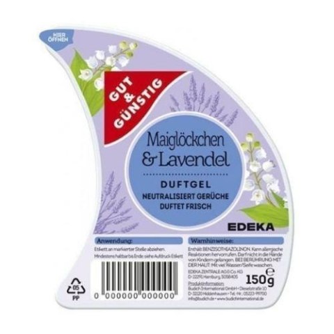 G&G Odświeżacz Powietrza w Żelu Maiglöckchen&Lavendel 150 g (Niemcy) G&G Odświeżacz Powietrza w Żelu Maiglöckchen&Lavendel 150 g (Niemcy)