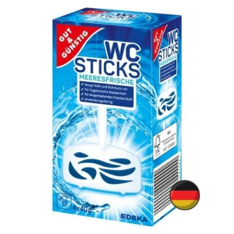 G&G WC Sticks Kostki Zawieszki Toaletowe Morskie 4x40 g (Niemcy) G&G WC Sticks Kostki Zawieszki Toaletowe Morskie 4x40 g (Niemcy)