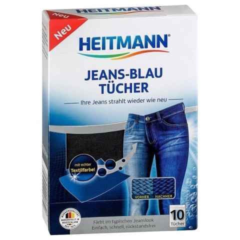 Heitmann Jeans-Blau Chusteczki do Jeansu 10 szt. (Niemcy) Heitmann Jeans-Blau Chusteczki do Jeansu 10 szt. (Niemcy)