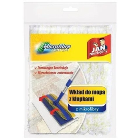Jan Niezbędny Wkład do Mopa Zapas Mop Płaski z Mikrofibry z Klapkami Jan Niezbędny Wkład do Mopa Zapas Mop Płaski z Mikrofibry z Klapkami