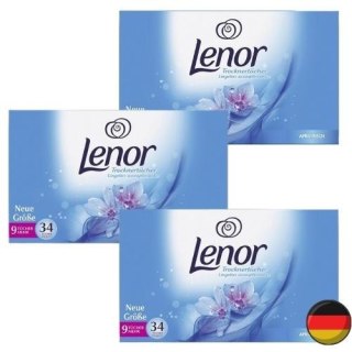 Lenor Aprilfrisch Chusteczki zapachowe do Suszarek 3x34 szt = 102 szt. (Niemcy)