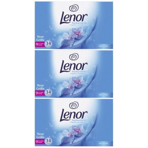 Lenor Aprilfrisch Chusteczki zapachowe do Suszarek 3x34 szt = 102 szt. (Niemcy) Lenor Aprilfrisch Chusteczki zapachowe do Suszarek 3x34 szt = 102 szt. (Niemcy)