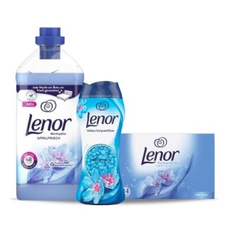 Lenor Aprilfrisch Spring Awakening Niebieski Zestaw Chusteczki do Suszarki Płyn do Płukania Perełki Zapachowe (Niemcy/Włochy)