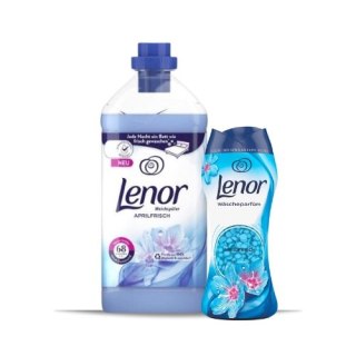 Lenor Aprilfrisch Spring Awakening Niebieski Zestaw Płyn do Płukania 68 prań Perełki Zapachowe (Niemcy/Włochy)