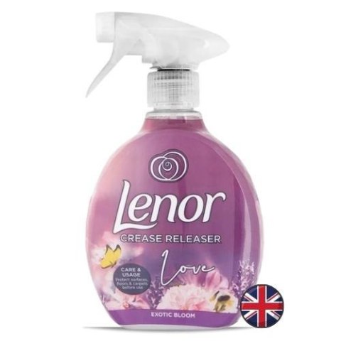 Lenor Crease Releaser Exotic Bloom Love Fioletowe Żelazko w Sprayu 500 ml (Wielka Brytania) Lenor Crease Releaser Exotic Bloom Love Fioletowe Żelazko w Sprayu 500 ml (Wielka Brytania)