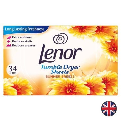 Lenor Summer Breeze Chusteczki Zapachowe do Suszarek 34 szt. (Niemcy) Lenor Summer Breeze Chusteczki Zapachowe do Suszarek 34 szt. (Niemcy)