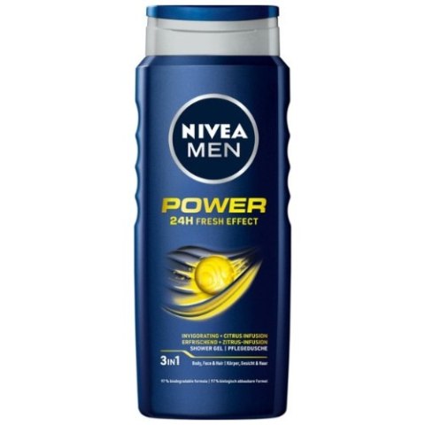 Nivea Men 3w1 Power Żel pod Prysznic dla Mężczyzn 500 ml Nivea Men 3w1 Power Żel pod Prysznic dla Mężczyzn 500 ml