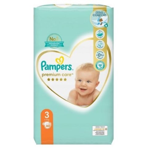 Pampers Premium Care Pieluchy Pampersy Rozmiar 3 Midi 6-10 kg 60 szt. Pampers Premium Care Pieluchy Pampersy Rozmiar 3 Midi 6-10 kg 60 szt.
