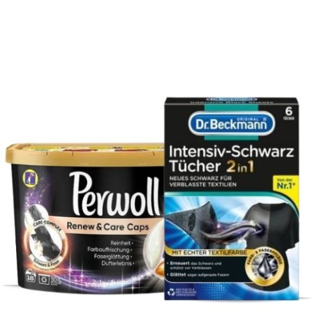 Perwoll Dr Beckmann Zestaw Kapsułki Chusteczki do Prania Czarnego (Niemcy) Perwoll Dr Beckmann Zestaw Kapsułki Chusteczki do Prania Czarnego (Niemcy)